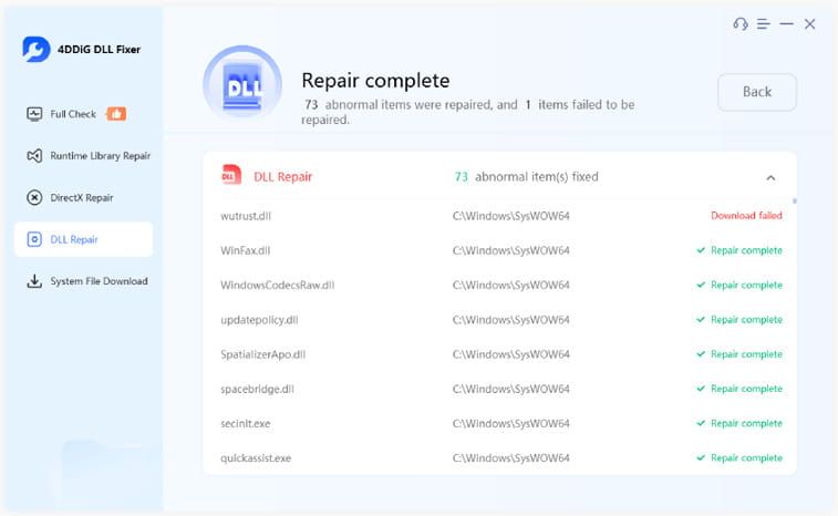 Các tính năng của 4DDiG DLL Fixer