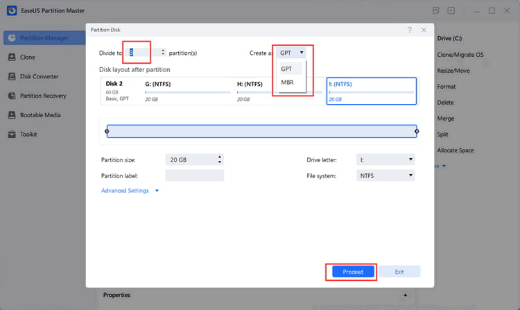EaseUS Partition Master Pro
