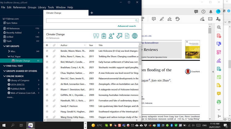 Giao diện phần mềm EndNote 20