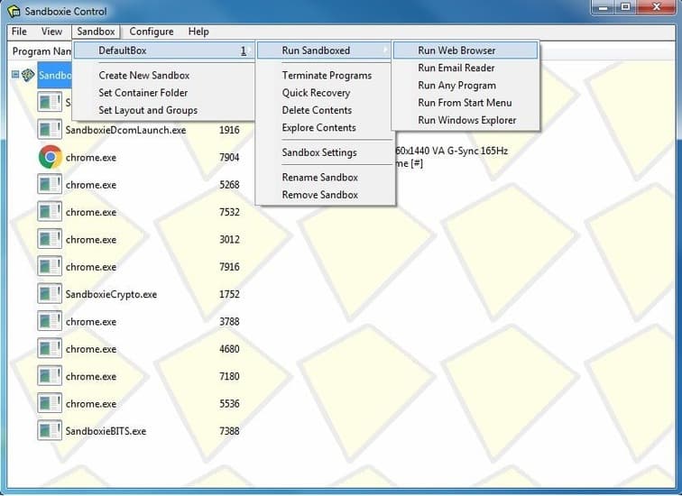 Giao diện Sandboxie